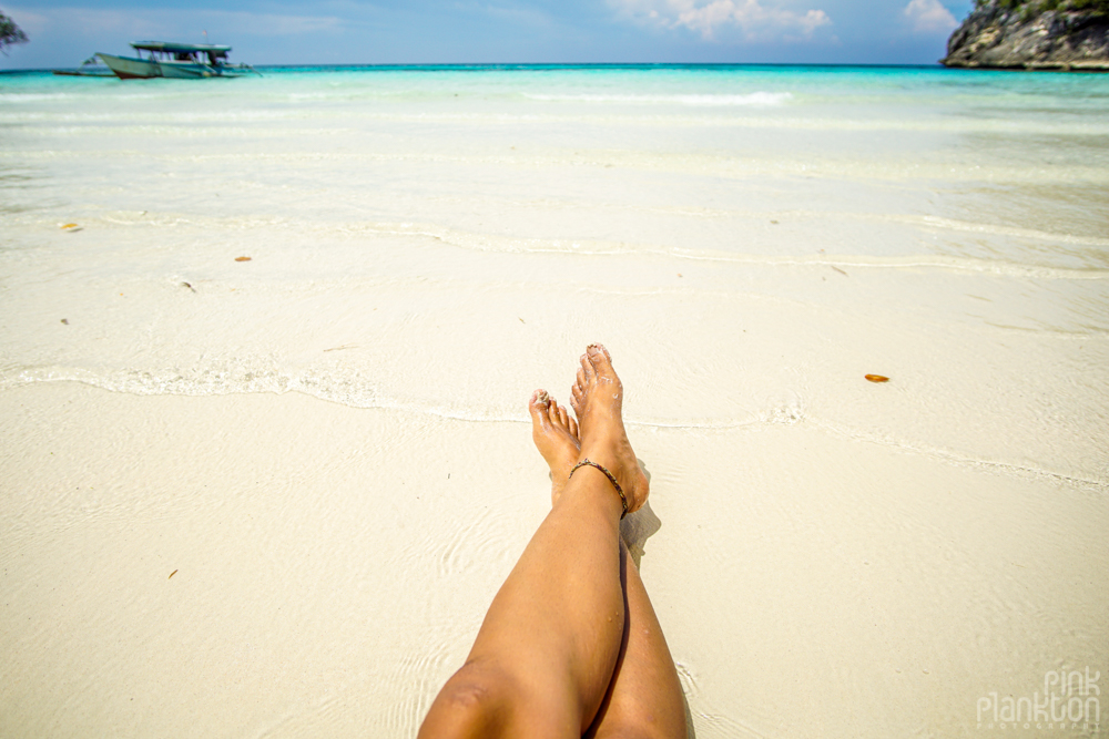 white sand of Sera Beach in the Togean Islands