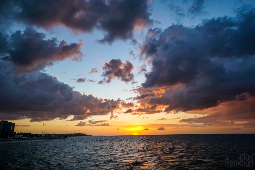 Sunset on the malecon in Campeche