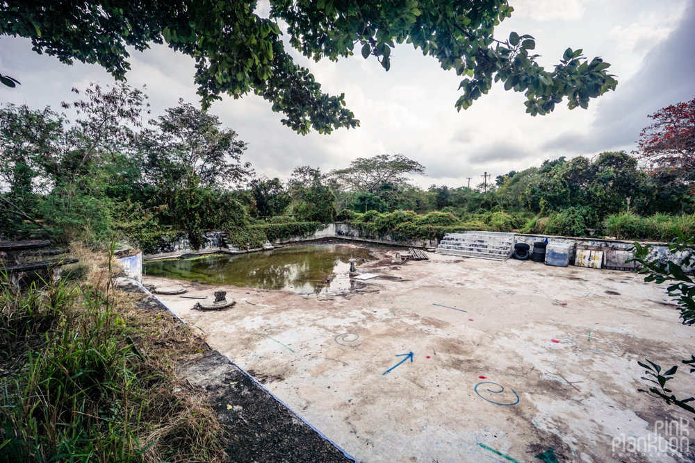 abandoned pool area of Minsebalam ghost town