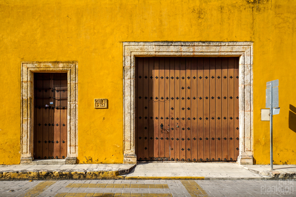 yellow buildings and doorways in Izamal, Mexico