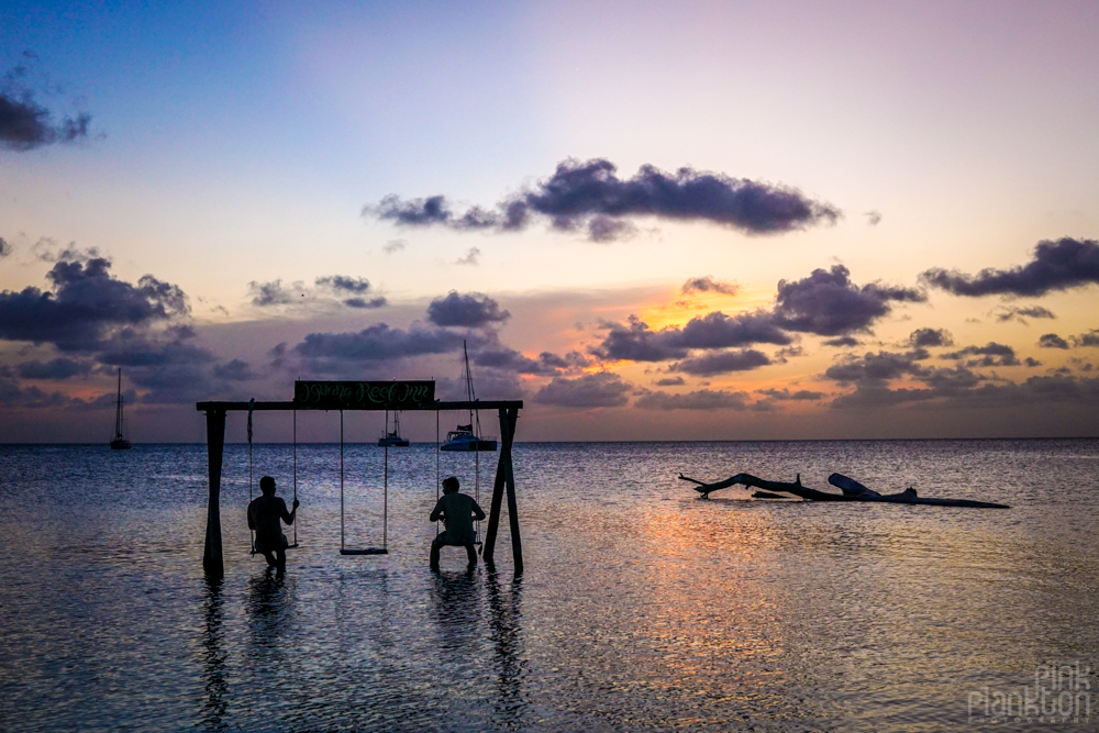 sunset at Iguana Reef Inn on Caye Caulker