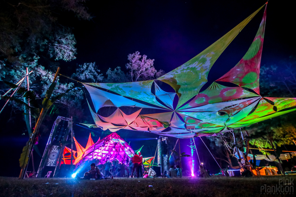 stage at night at Cosmic Convergence Festival