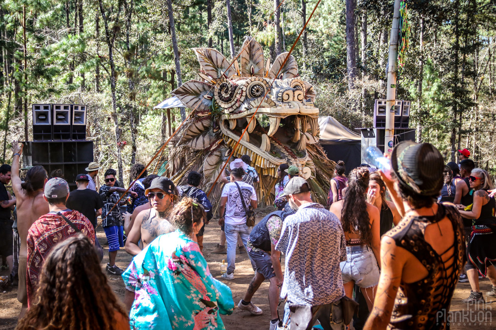 crowd dancing at main stage at Festival Psycristrance