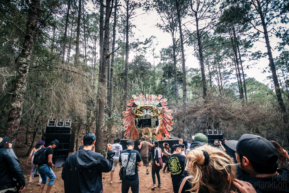 Cheetah stage in forest at Festival Psycristrance