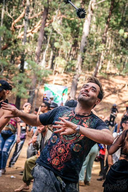 man dancing at Festival Psycristrance