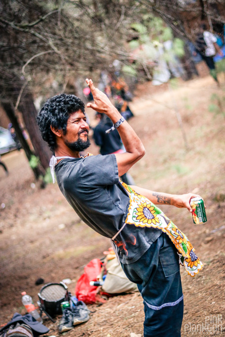 man dancing at Festival Psycristrance