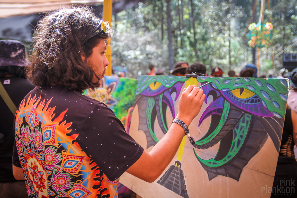 live painting at Festival Psycristrance
