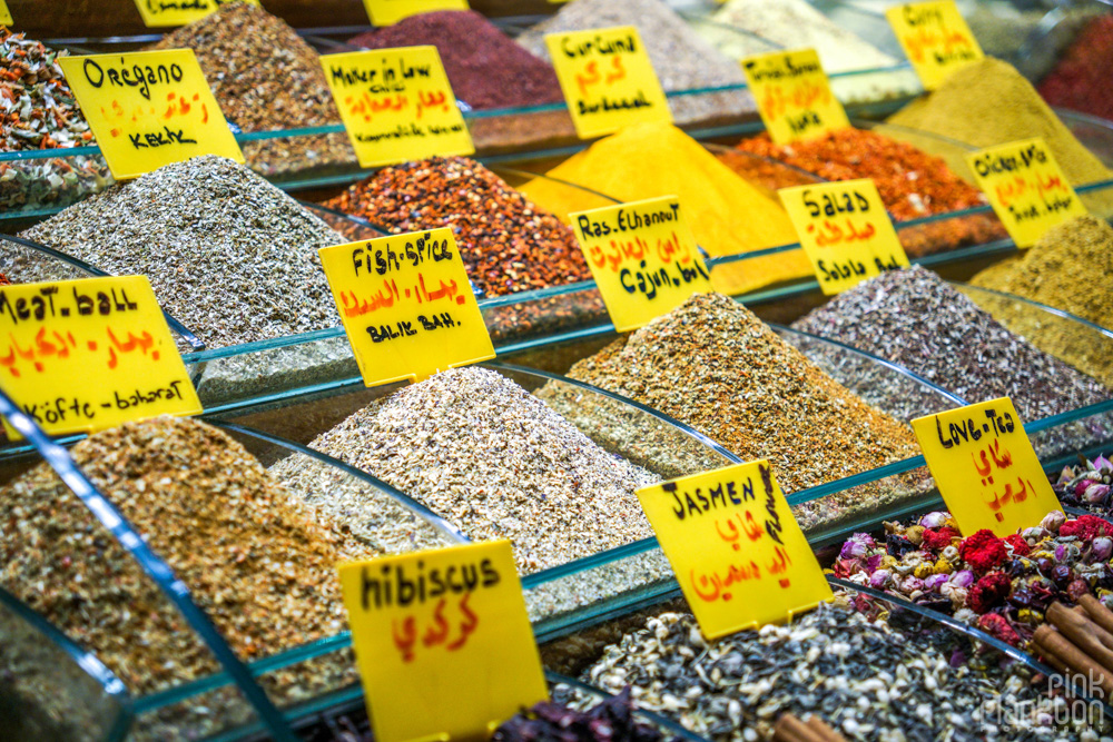 close up of spices at Istanbul's Spice Bazaar