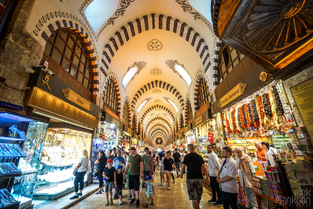 hallway view of Istanbul's Spice Bazaar