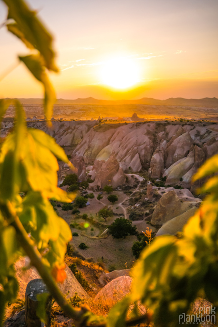 Sunset over Red Valley in Cappadocia, Turkey