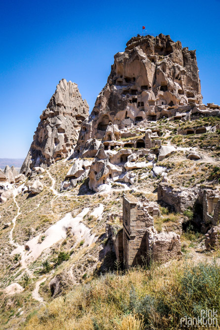 Uchisar Castle in Cappadocia, Turkey