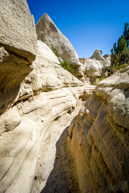 Hiking path in White Valley in Cappadocia, Turkey