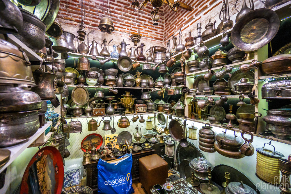 Brass store in Istanbul's Grand Bazaar