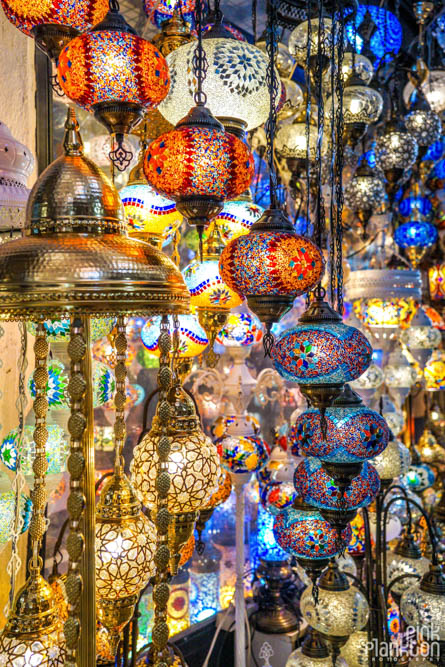 Colorful lamps in Istanbul's Grand Bazaar