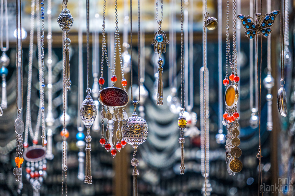 Necklace display in Istanbul's Grand Bazaar