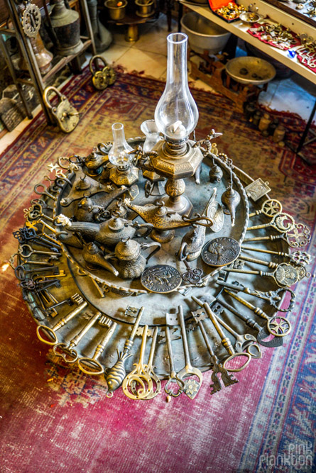 Antique brass keys in a store in Balat, Istanbul