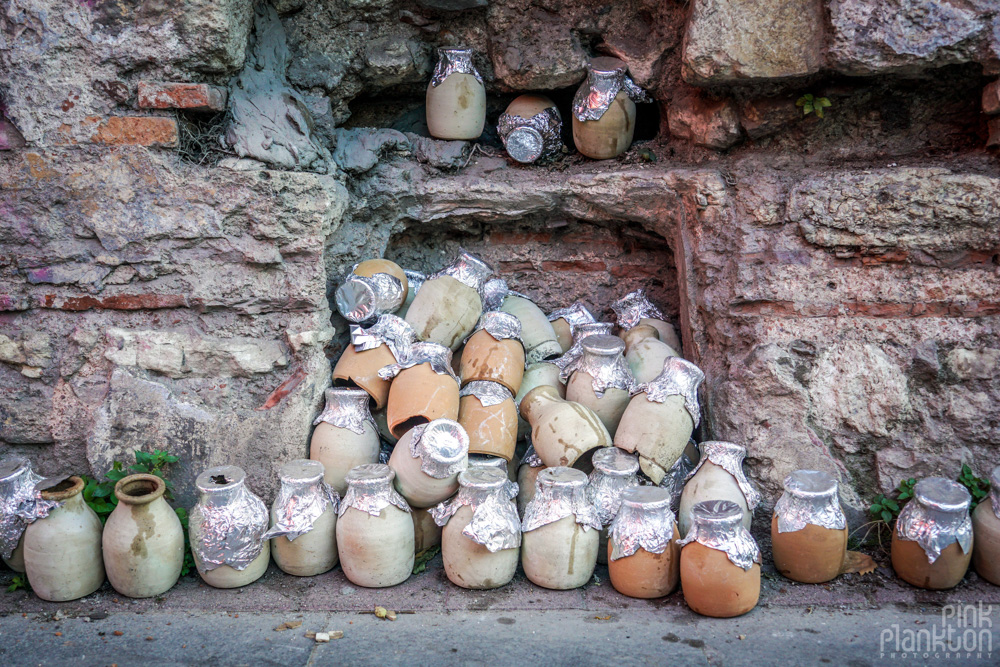 Turkish testi kebab clay pots on the streets on Balat, Istanbul