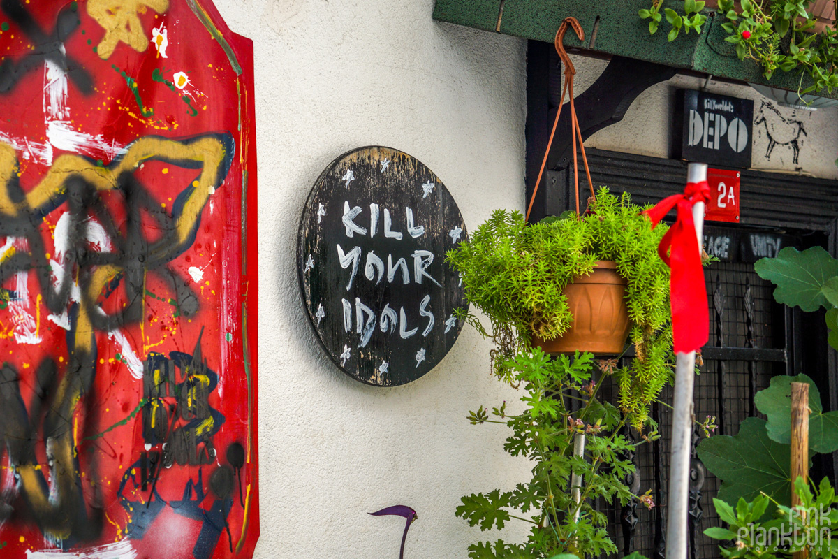 House in Arnavutkoy, Istanbul with sign that says Kill Your Idols