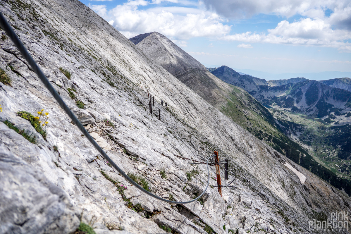 Broken steel support cables on Koncheto Ridge in Bulgaria