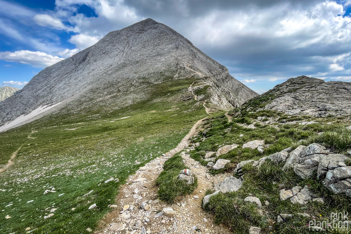 View of Vihren Peak from near Koncheto Ridge in Bulgaria