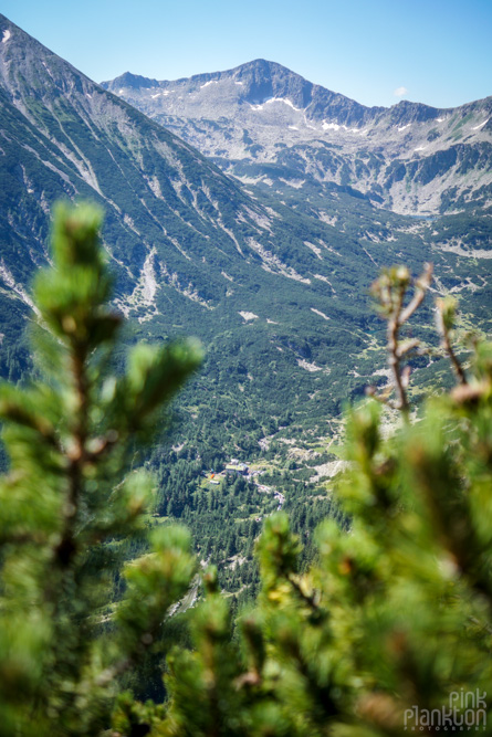 View of Vihren Hut from hike towards Koncheto Ridge