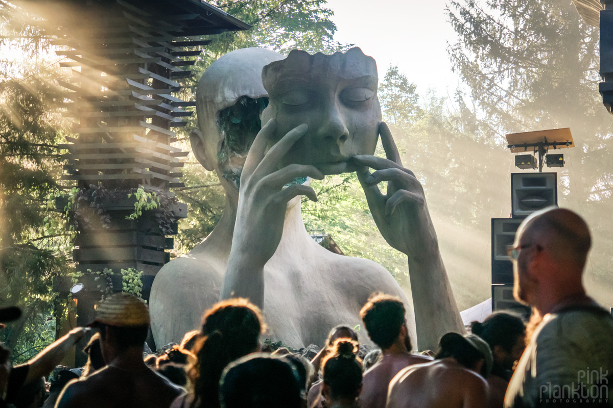 Face sculpture by Daniel Popper at the Swamp Stage at Modem Festival