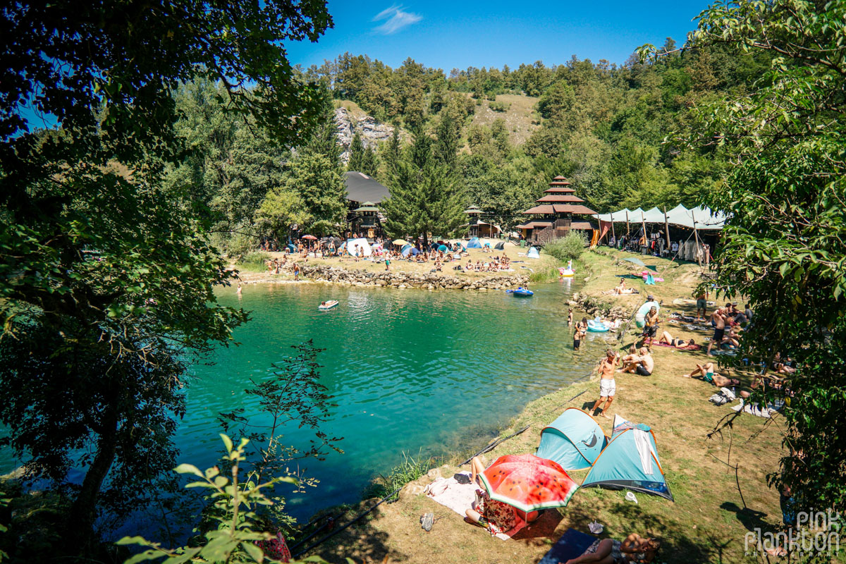 View of the river and Swamp Stage at Modem Festival