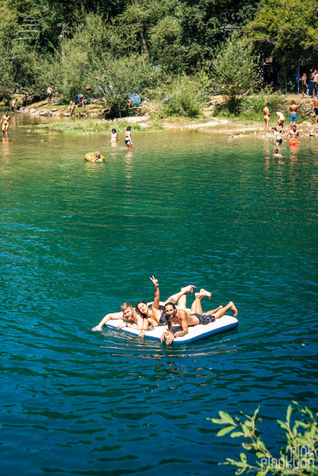 People floating on the river at Modem Festival