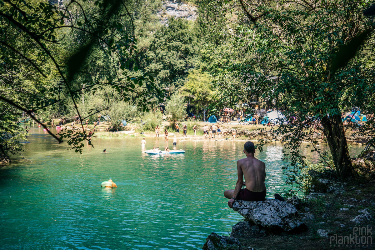 Man looking out onto the river at Modem Festival