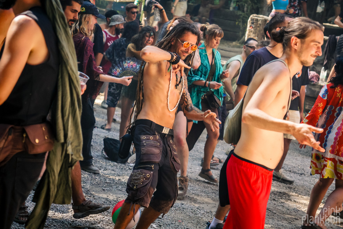 Man dancing in crowd at Modem Festival