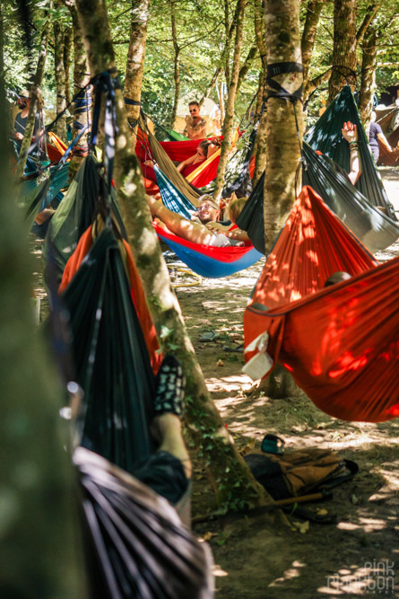 People in hammocks at Modem Festival