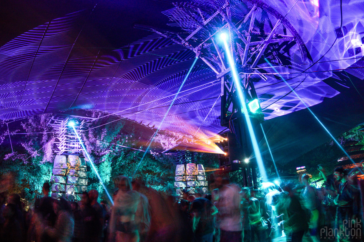 Swamp stage at night at Modem Festival