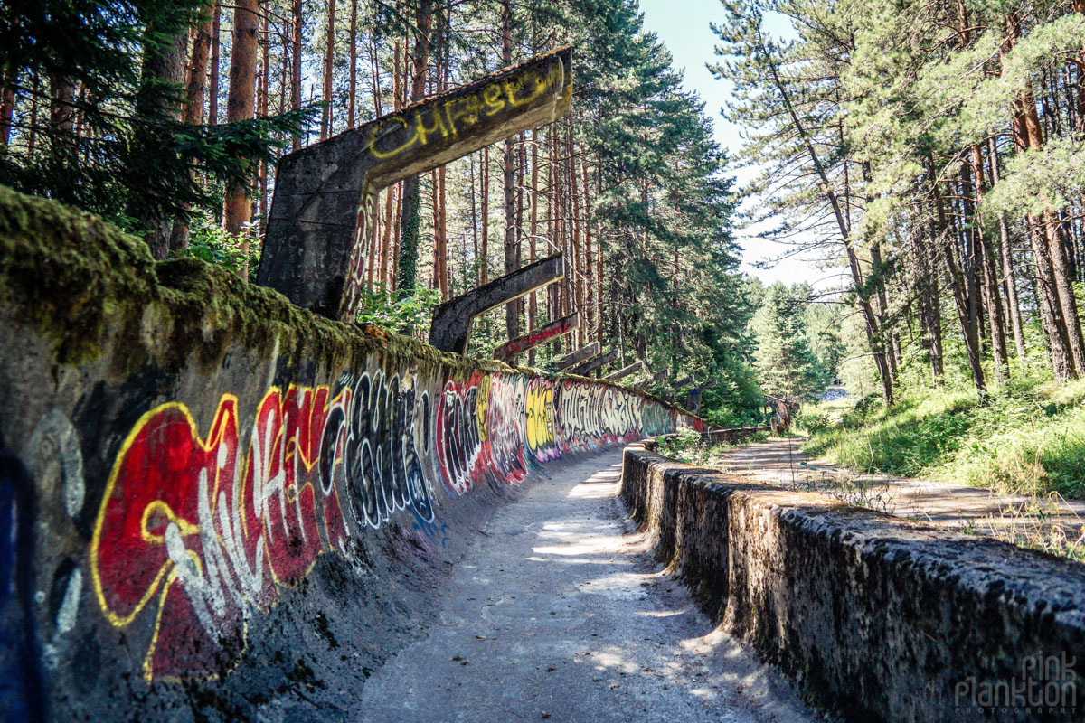 Abandoned bobsled track in Sarajevo