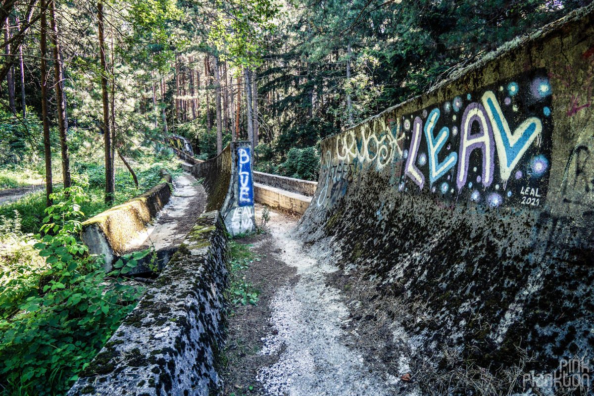 Abandoned bobsled track in Sarajevo