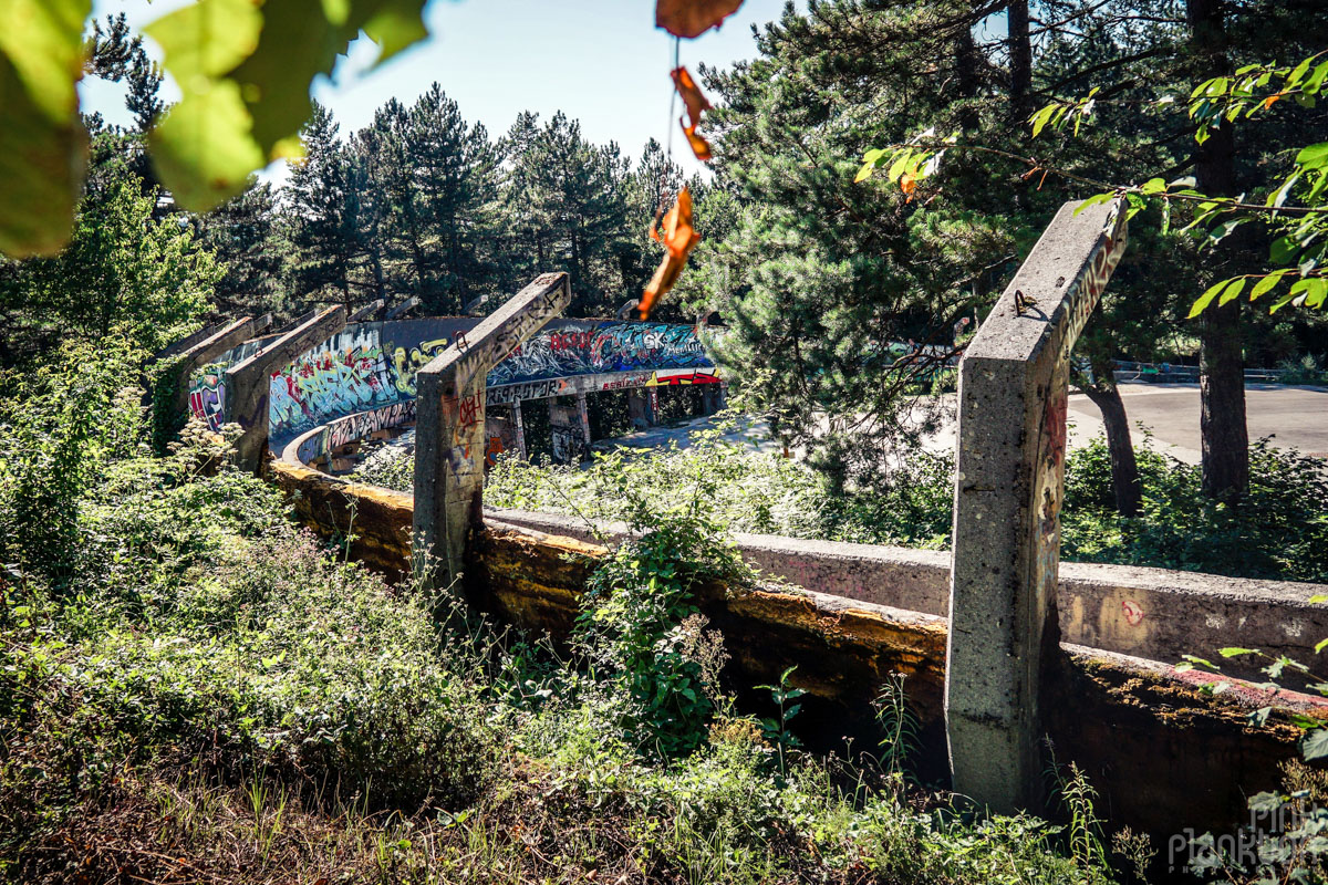 Abandoned bobsled track in Sarajevo